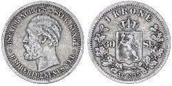 1 Крона United Kingdoms of Sweden and Norway (1814-1905) Серебро Оскар II (1829-1907)
