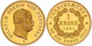 1 Krone 普魯士王國 (1701 - 1918) 金 威廉一世 (德国)