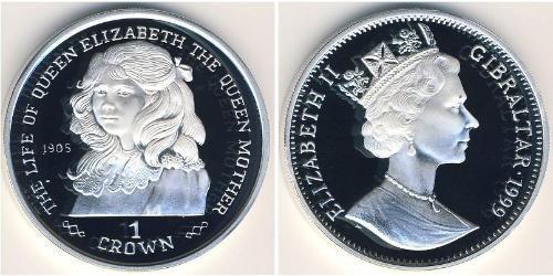 1 Krone Gibraltar 銀 