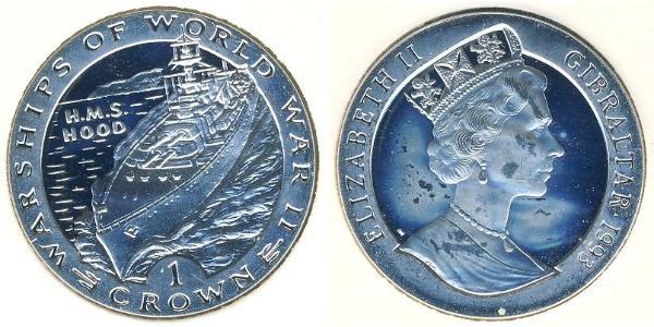 1 Krone Gibraltar 銀 