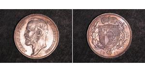 1 Krone Liechtenstein 銀 Johann II, Prince of Liechtenstein (1840-1929)