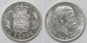 1 Krone 丹麦 銀 