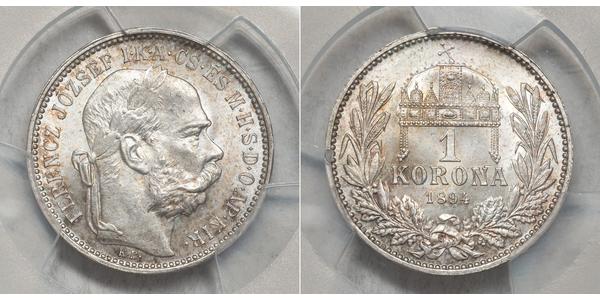 1 Krone 奥匈帝国 (1867 - 1918) 銀 弗朗茨·约瑟夫一世 (1830 - 1916)