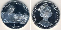 1 Krone 曼島 銀 伊丽莎白二世 (1926-2022)