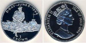 1 Krone 曼島 銀 伊丽莎白二世 (1926-2022)