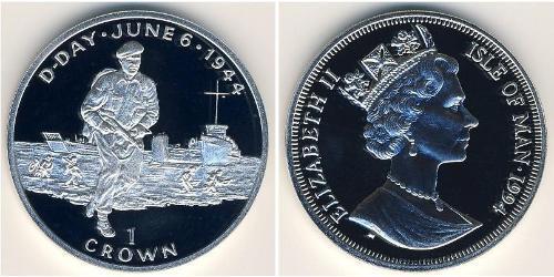 1 Krone 曼島 銀 伊丽莎白二世 (1926-2022)