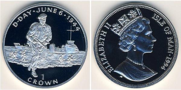 1 Krone 曼島 銀 伊丽莎白二世 (1926-2022)