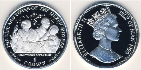 1 Krone 曼島 銀 伊丽莎白二世 (1926-2022)