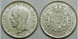 1 Krone 瑞典 銀 古斯塔夫五世 (1858 - 1950)