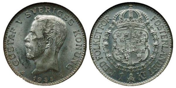 1 Krone 瑞典 銀 古斯塔夫五世 (1858 - 1950)