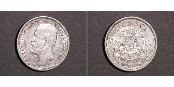 1 Krone 瑞典 銀 奧斯卡二世 (1829-1907)