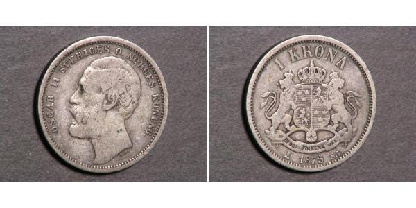 1 Krone 瑞典 銀 奧斯卡二世 (1829-1907)