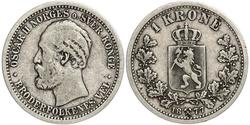 1 Krone 瑞典－挪威联盟 (1814 - 1905) 銀 奧斯卡二世 (1829-1907)
