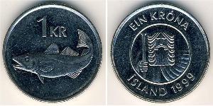 1 Krone Iceland 銅/镍 