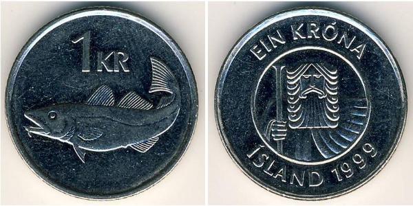 1 Krone Iceland 銅/镍 