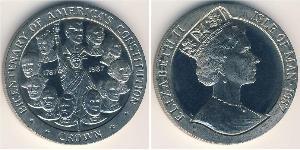 1 Krone 曼島 銅/镍 伊丽莎白二世 (1926-2022)