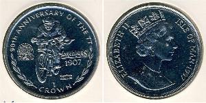 1 Krone 曼島 銅/镍 