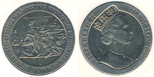 1 Krone 曼島 銅/镍 伊丽莎白二世 (1926-2022)