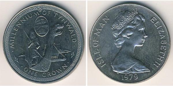 1 Krone 曼島 銅/镍 伊丽莎白二世 (1926-2022)