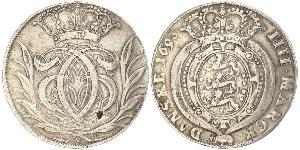 1 Krone / 4 Mark Danemark Argent 