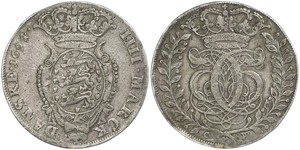 1 Krone / 4 Mark Danemark Argent 