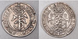 1 Krone / 4 Mark Danemark Argent Frédéric III de Danemark (1609 -1670)