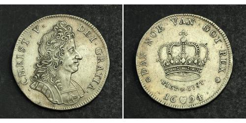 1 Krone / 4 Mark Danemark Argent 