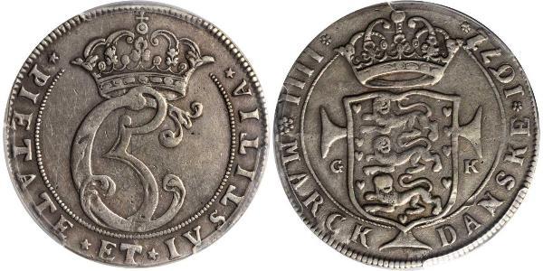 1 Krone / 4 Mark Danemark Argent 