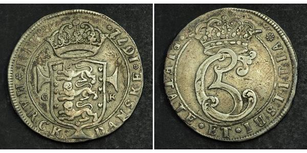 1 Krone / 4 Mark Danemark Argent 