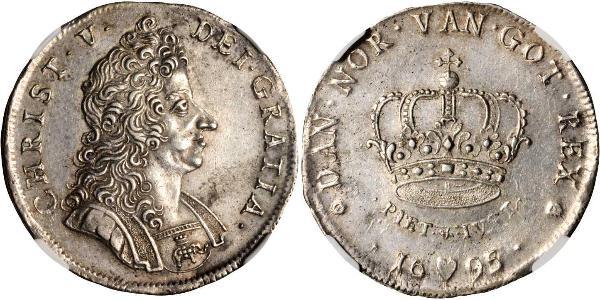 1 Krone / 4 Mark Danimarca Argento 