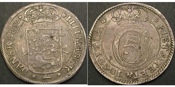 1 Krone / 4 Mark Danimarca Argento 