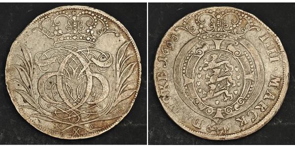 1 Krone / 4 Mark Denmark Silver 