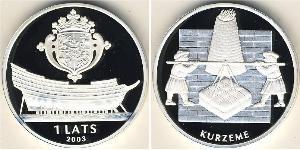 1 Lats Lettonia (1991 - ) Argento 
