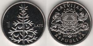 1 Lats Lettland (1991 - ) Kupfer/Stahl 