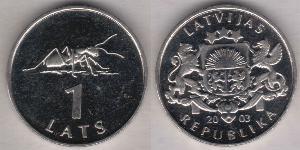 1 Lats Letonia (1991 - ) Níquel/Cobre 