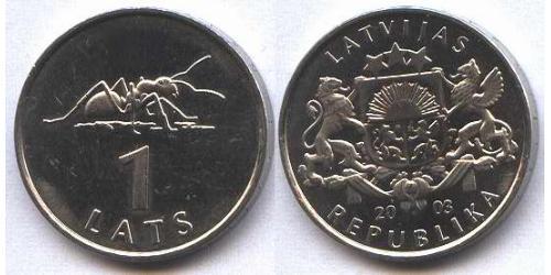 1 Lats Letonia (1991 - ) Níquel/Cobre 