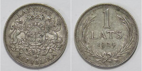 1 Lats Letonia Plata 