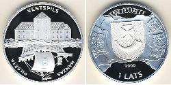 1 Lats Letonia (1991 - ) Plata 