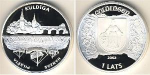 1 Lats Letonia (1991 - ) Plata 