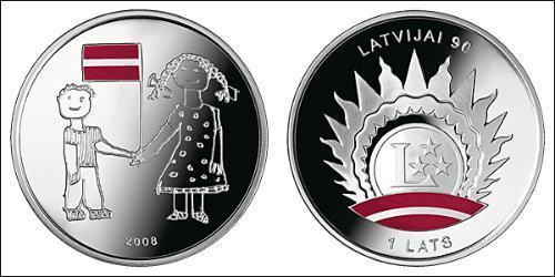 1 Lats Letonia (1991 - ) Plata 