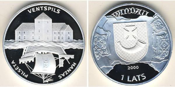 1 Lats Letonia (1991 - ) Plata 