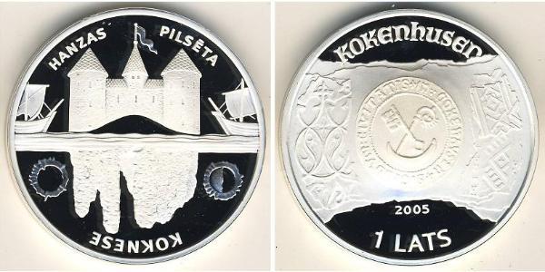1 Lats Letonia (1991 - ) Plata 