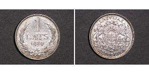 1 Lats Lettland Silber 