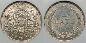 1 Lats Lettland Silber 