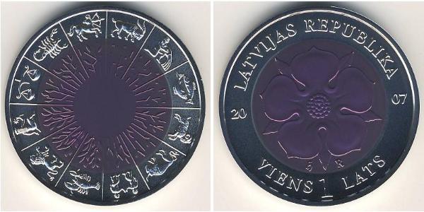 1 Lats Lettland (1991 - ) Silber 