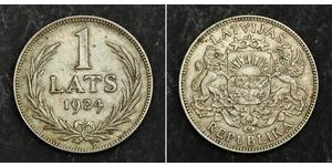 1 Lats Latvia Silver 