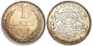 1 Lats Latvia Silver 