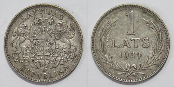 1 Lats Latvia Silver 