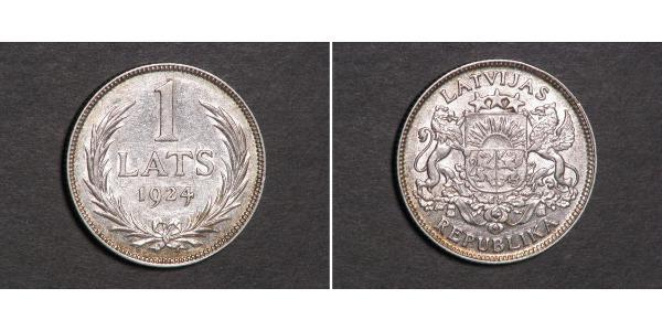 1 Lats Latvia Silver 