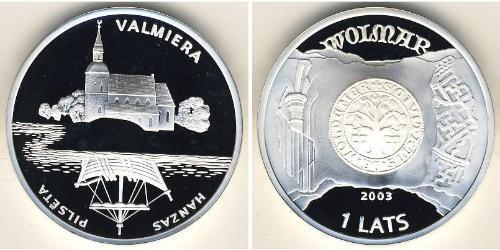 1 Lats Latvia (1991 - ) Silver 